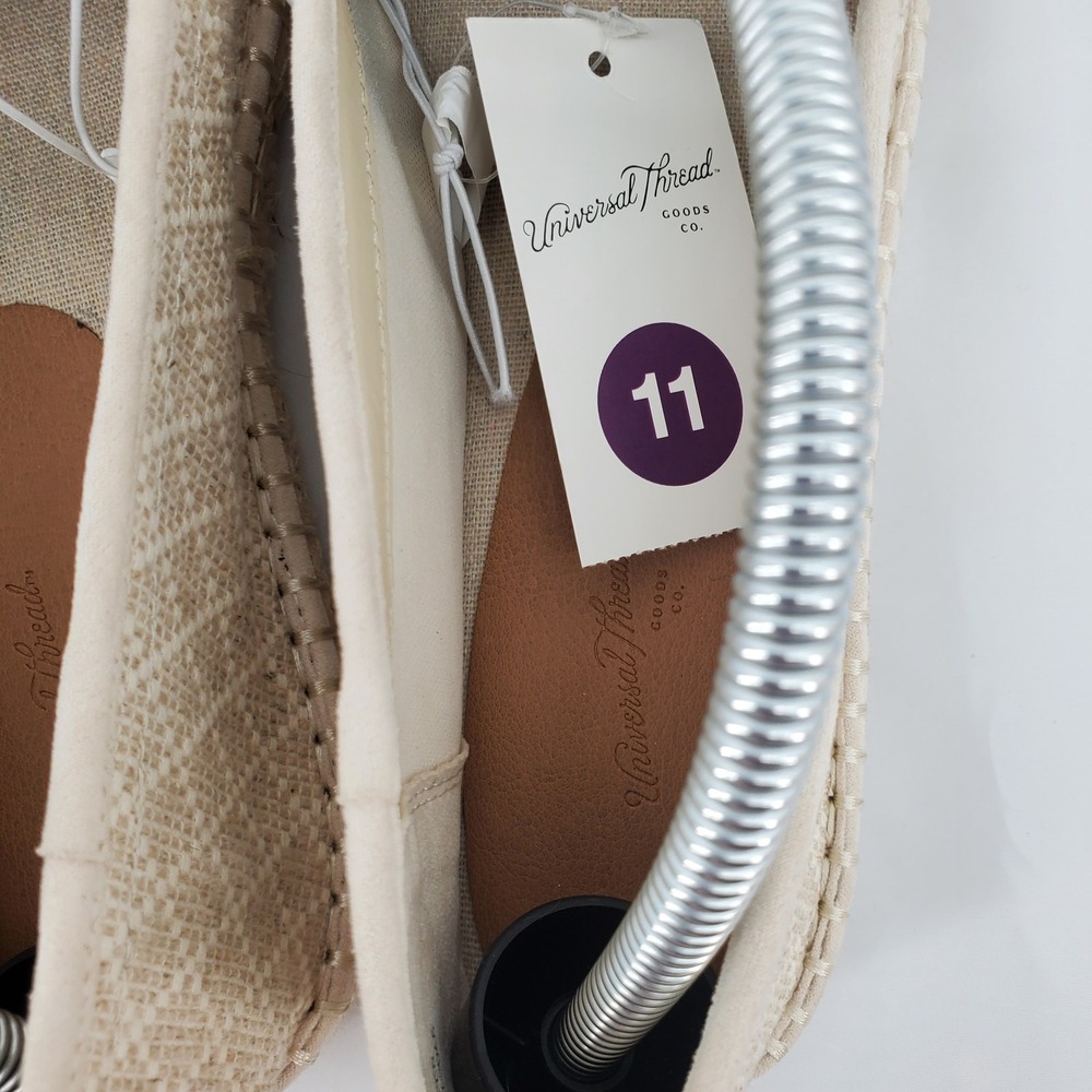 Universal Thread Carly Cream Gold Metallic Cap Toe Espadrille Loafers Womens 11 - Picture 6 of 8